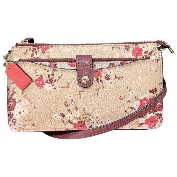 COACH Noa Pop Up Messenger With Mixed Floral Print Leather Crossbody Bag - Picture 1 of 11